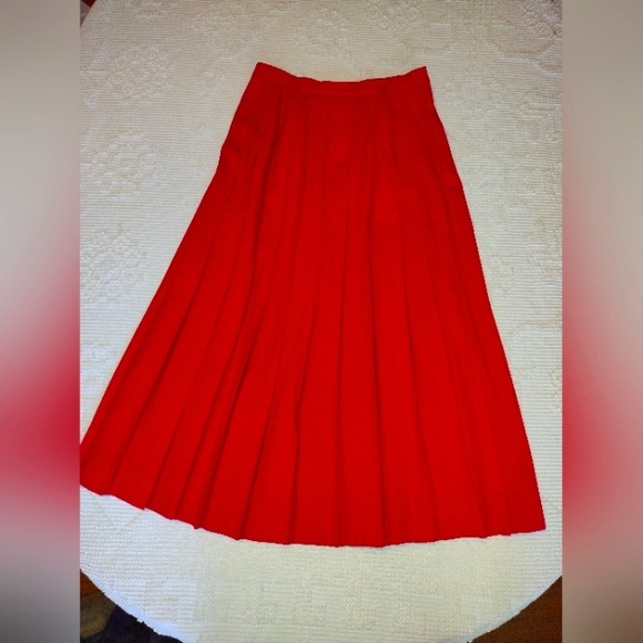 Vintage Dresses & Skirts - Vintage red wool skirt
